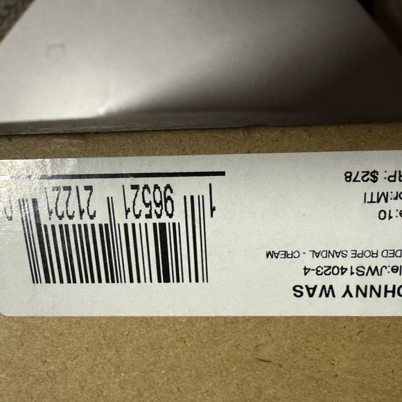 NIB JOHNNY WAS Braided Rope sandal. Cream/Ivory. W 10. MSRP $278 - Picture 5 of 6